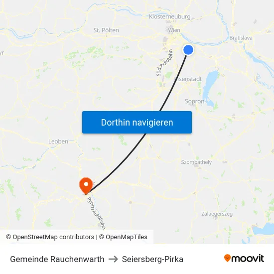 Gemeinde Rauchenwarth to Seiersberg-Pirka map