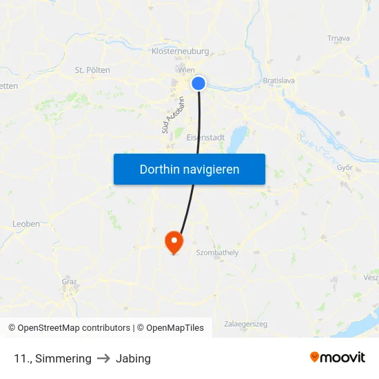 11., Simmering to Jabing map