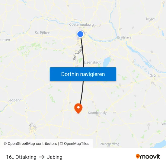 16., Ottakring to Jabing map