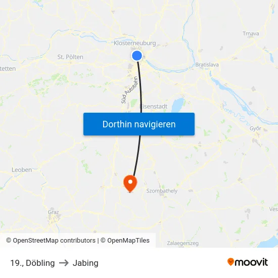 19., Döbling to Jabing map
