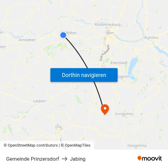 Gemeinde Prinzersdorf to Jabing map