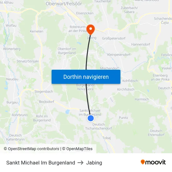 Sankt Michael Im Burgenland to Jabing map