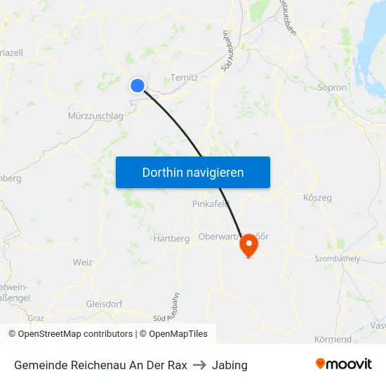Gemeinde Reichenau An Der Rax to Jabing map
