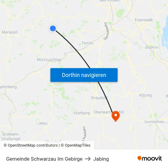 Gemeinde Schwarzau Im Gebirge to Jabing map