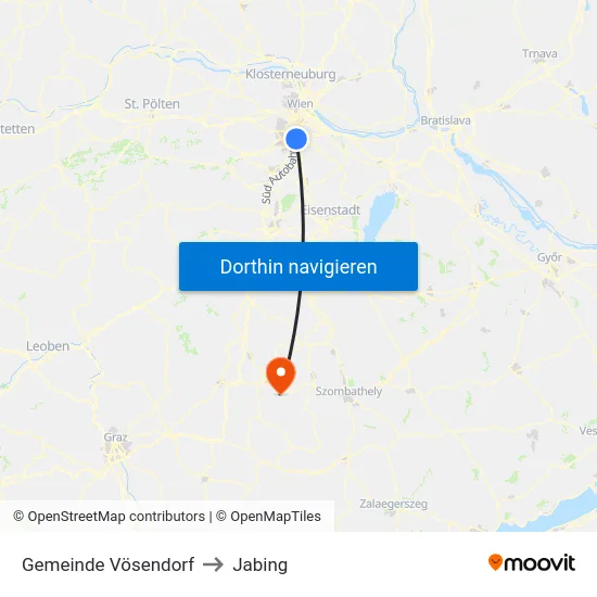 Gemeinde Vösendorf to Jabing map