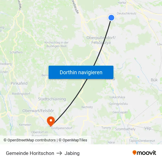 Gemeinde Horitschon to Jabing map