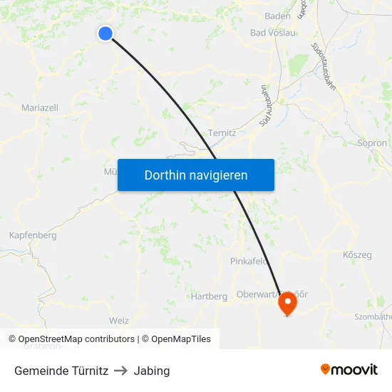 Gemeinde Türnitz to Jabing map