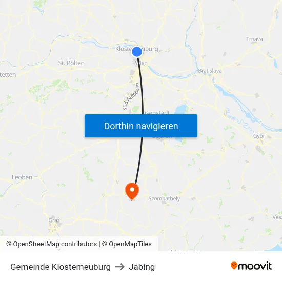 Gemeinde Klosterneuburg to Jabing map