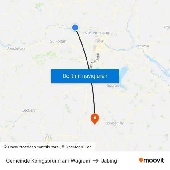 Gemeinde Königsbrunn am Wagram to Jabing map