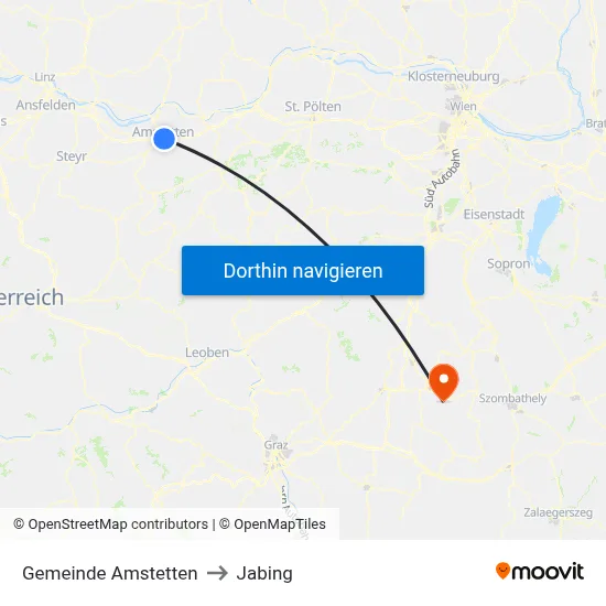 Gemeinde Amstetten to Jabing map