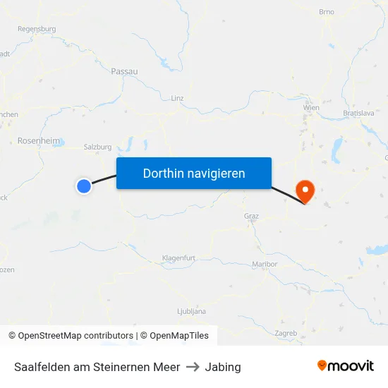 Saalfelden am Steinernen Meer to Jabing map