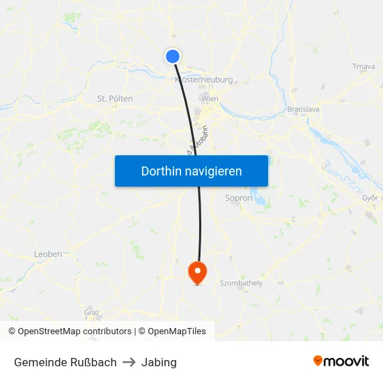 Gemeinde Rußbach to Jabing map