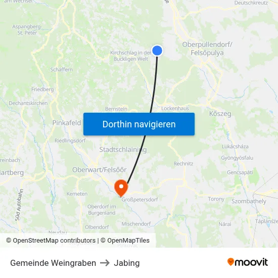 Gemeinde Weingraben to Jabing map