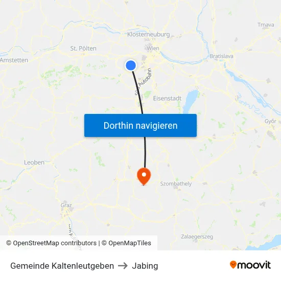 Gemeinde Kaltenleutgeben to Jabing map