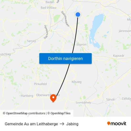 Gemeinde Au am Leithaberge to Jabing map