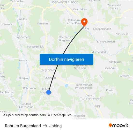 Rohr Im Burgenland to Jabing map