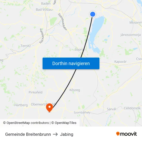 Gemeinde Breitenbrunn to Jabing map