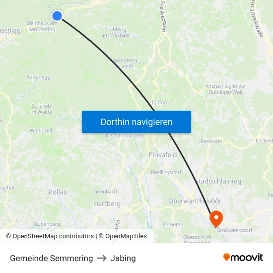 Gemeinde Semmering to Jabing map