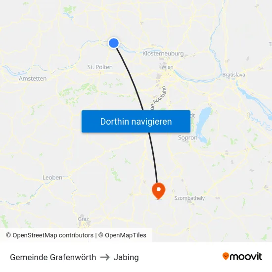Gemeinde Grafenwörth to Jabing map