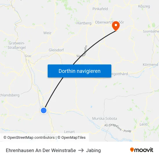 Ehrenhausen An Der Weinstraße to Jabing map