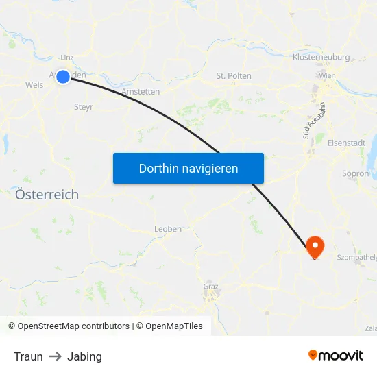Traun to Jabing map