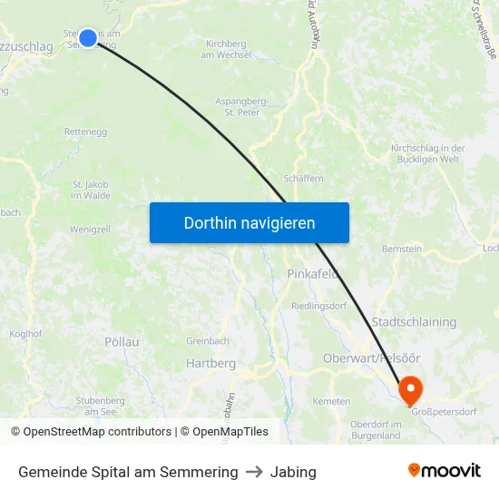 Gemeinde Spital am Semmering to Jabing map