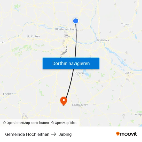 Gemeinde Hochleithen to Jabing map