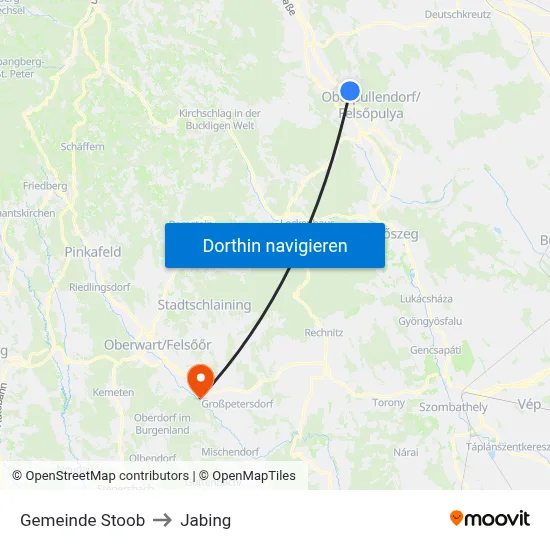 Gemeinde Stoob to Jabing map