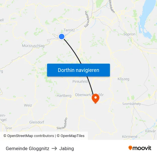 Gemeinde Gloggnitz to Jabing map