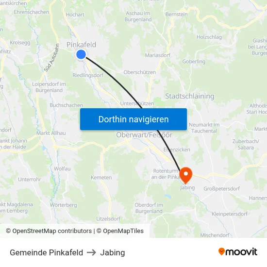 Gemeinde Pinkafeld to Jabing map