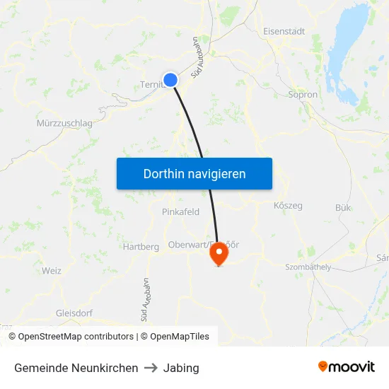 Gemeinde Neunkirchen to Jabing map