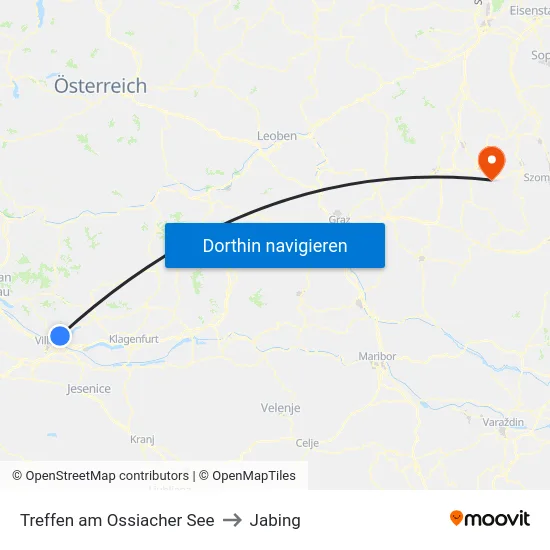 Treffen am Ossiacher See to Jabing map