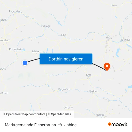 Marktgemeinde Fieberbrunn to Jabing map