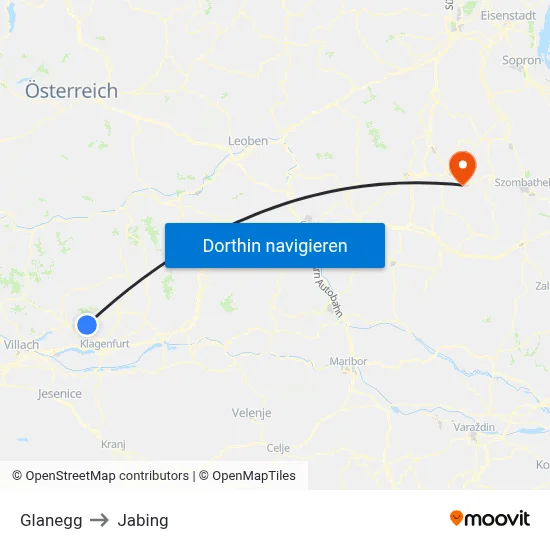 Glanegg to Jabing map