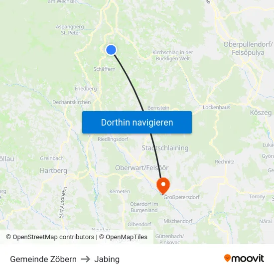 Gemeinde Zöbern to Jabing map