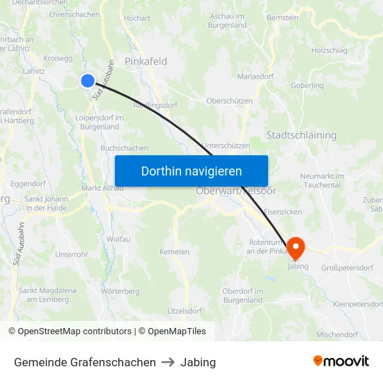 Gemeinde Grafenschachen to Jabing map