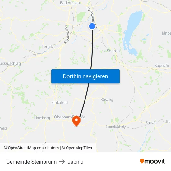 Gemeinde Steinbrunn to Jabing map