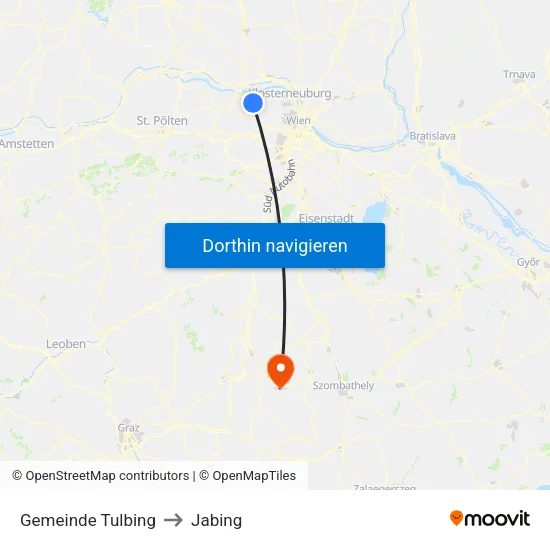 Gemeinde Tulbing to Jabing map