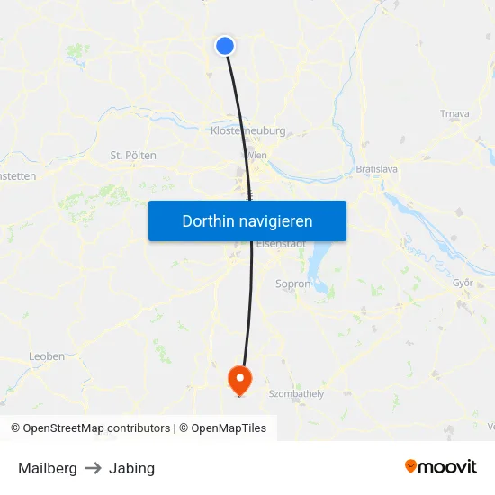 Mailberg to Jabing map