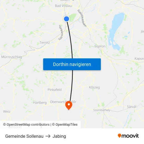Gemeinde Sollenau to Jabing map