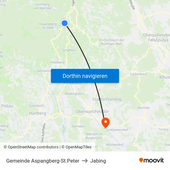 Gemeinde Aspangberg-St.Peter to Jabing map