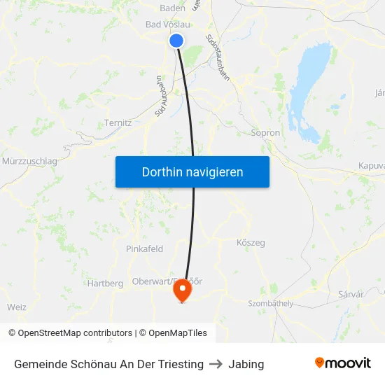 Gemeinde Schönau An Der Triesting to Jabing map
