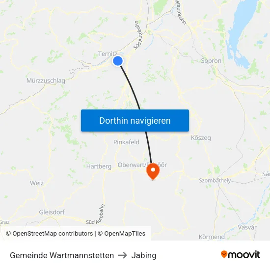 Gemeinde Wartmannstetten to Jabing map
