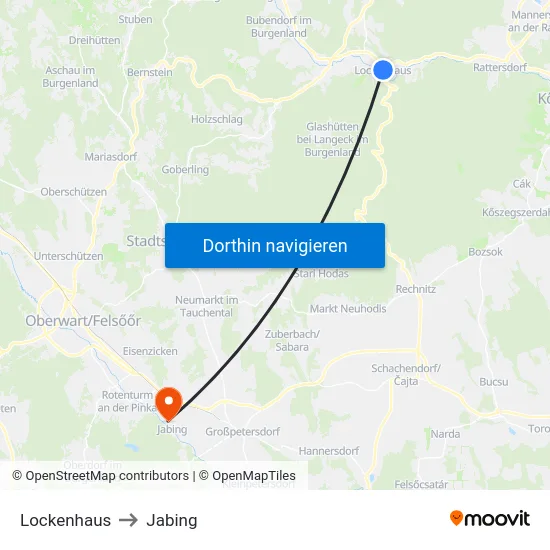 Lockenhaus to Jabing map