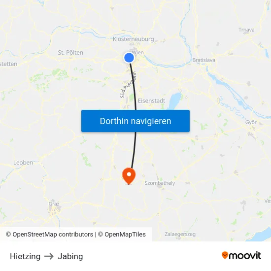Hietzing to Jabing map