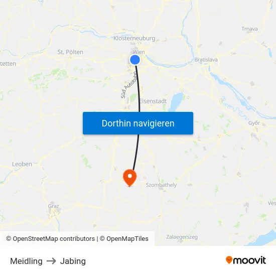 Meidling to Jabing map