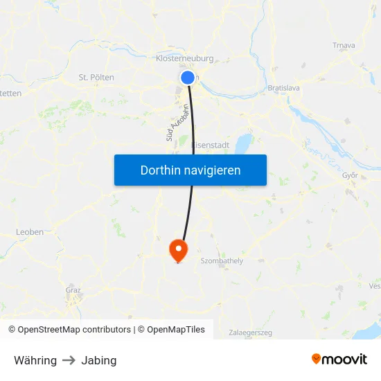 Währing to Jabing map