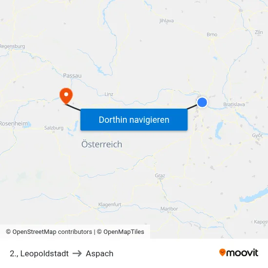 2., Leopoldstadt to Aspach map