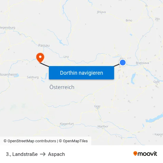 3., Landstraße to Aspach map