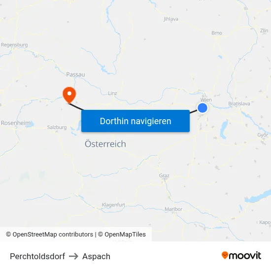Perchtoldsdorf to Aspach map